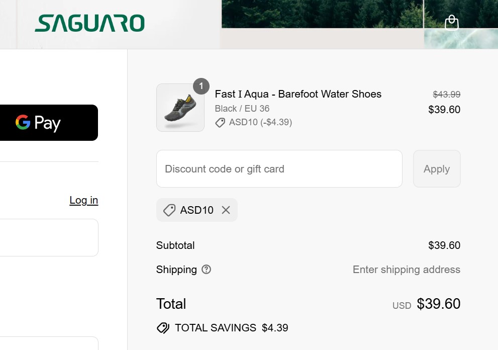 Apply Saguaro shoes discount code