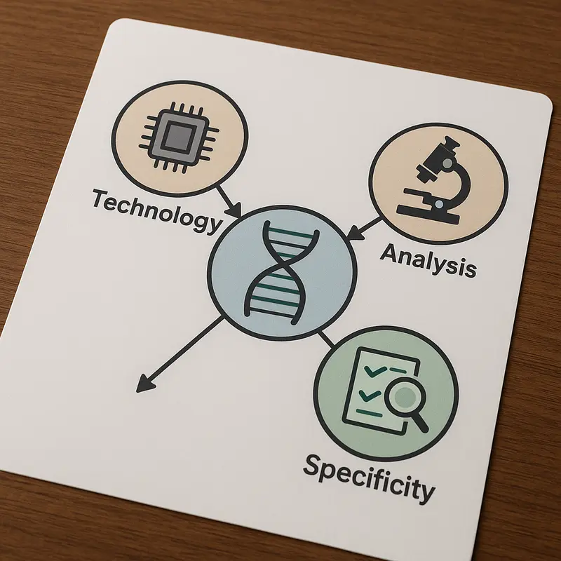 A variety of DNA test types with their respective costs.