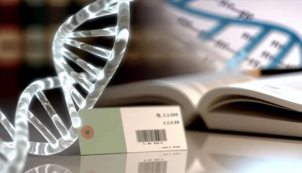 Family looking at DNA test kits on a table, focusing on cost comparisons.